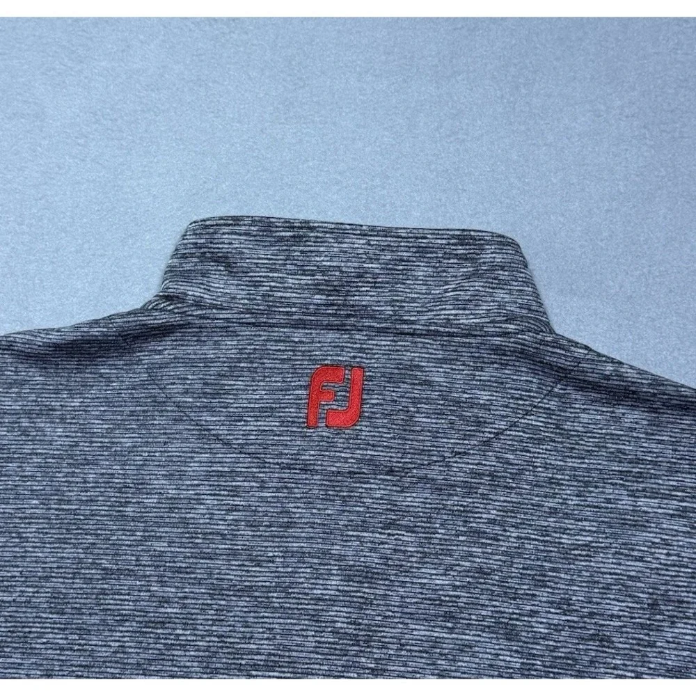 Footjoy 1/4 Zip Pullover Mens M Gray Performance Golf Chest Pocket Athleisure